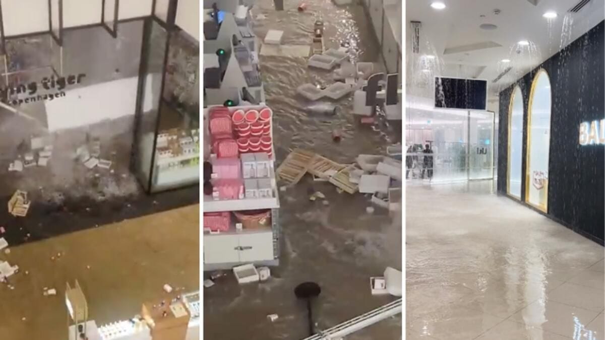 Bakın: Şiddetli Yağmurlar Dubai'deki Alışveriş Merkezlerinin Su Basmasına, Tavanlardan Su Fışkırmasına Neden Oluyor