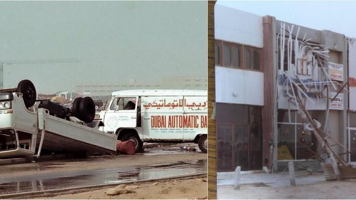 Dubai'nin 1981 Fırtınası: BAE'yi Şiddetli Yağışlar, Gök Gürültülü Fırtınalar Vururken Anılar Yeniden Ortaya Çıkıyor