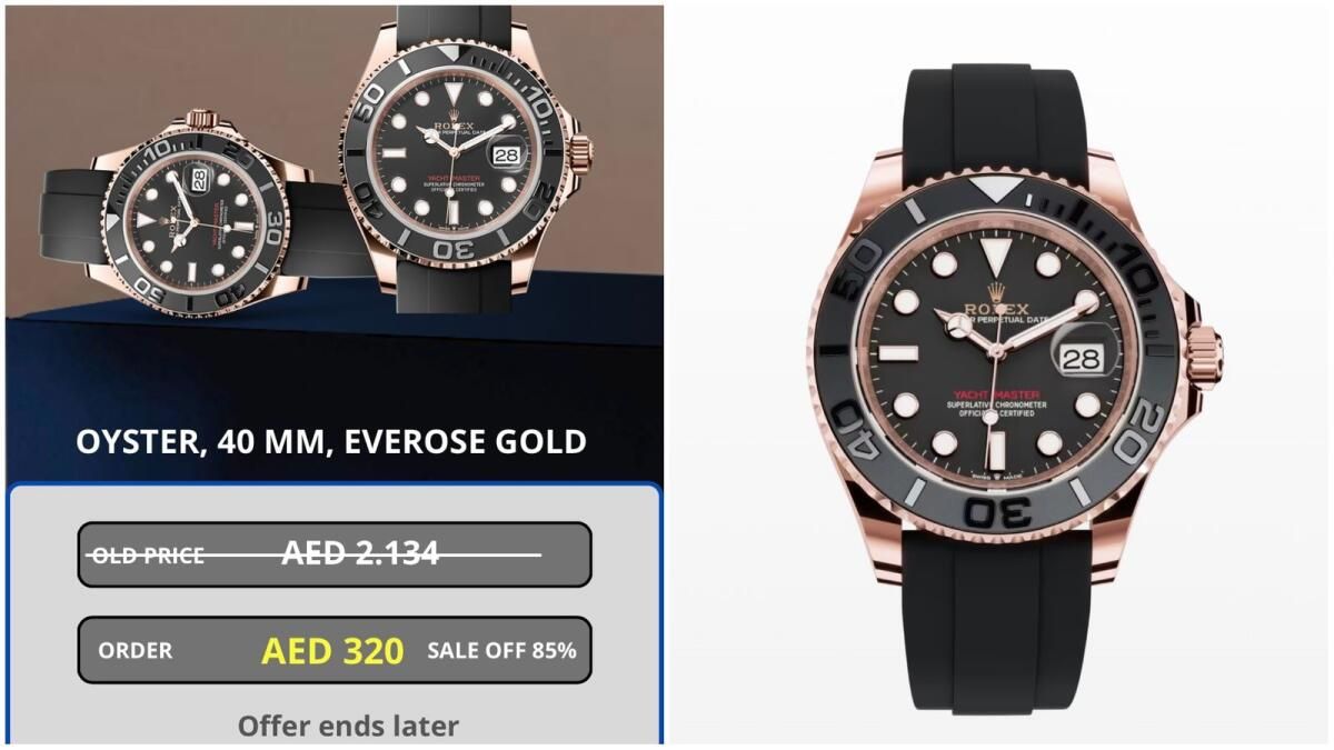 Dubai: Dh320 için Rolex Saat? Facebook Gönderisi, Alıcıları Çevrimiçi Bir Aldatmacada Büyük İndirimle Cezbeder