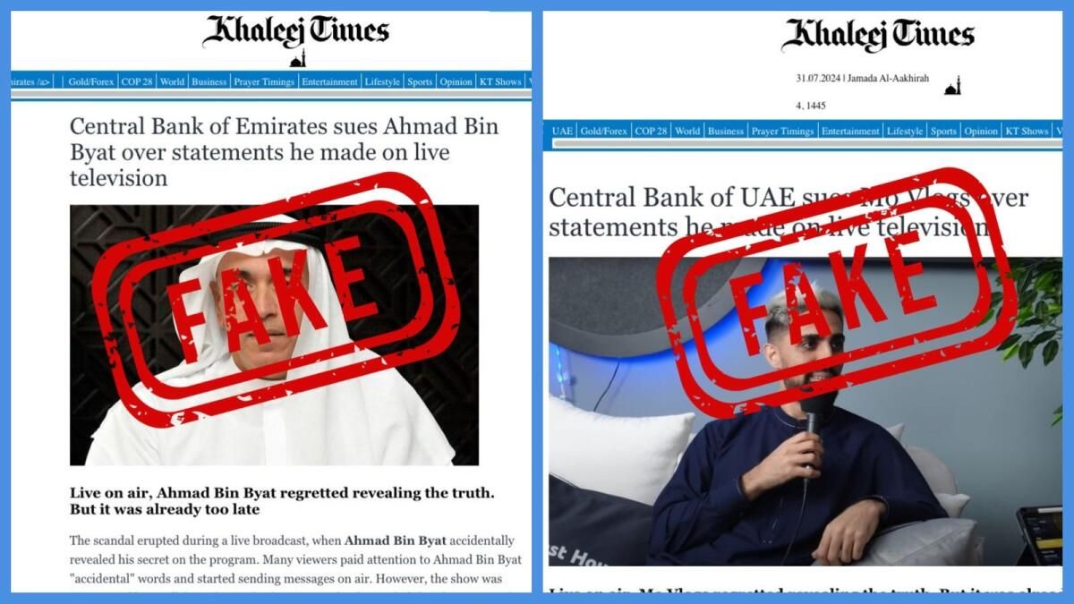 BAE Aldatmaca Uyarısı: Bu Gönderiler, Khaleej Times Logolu Makaleler Sahtedir