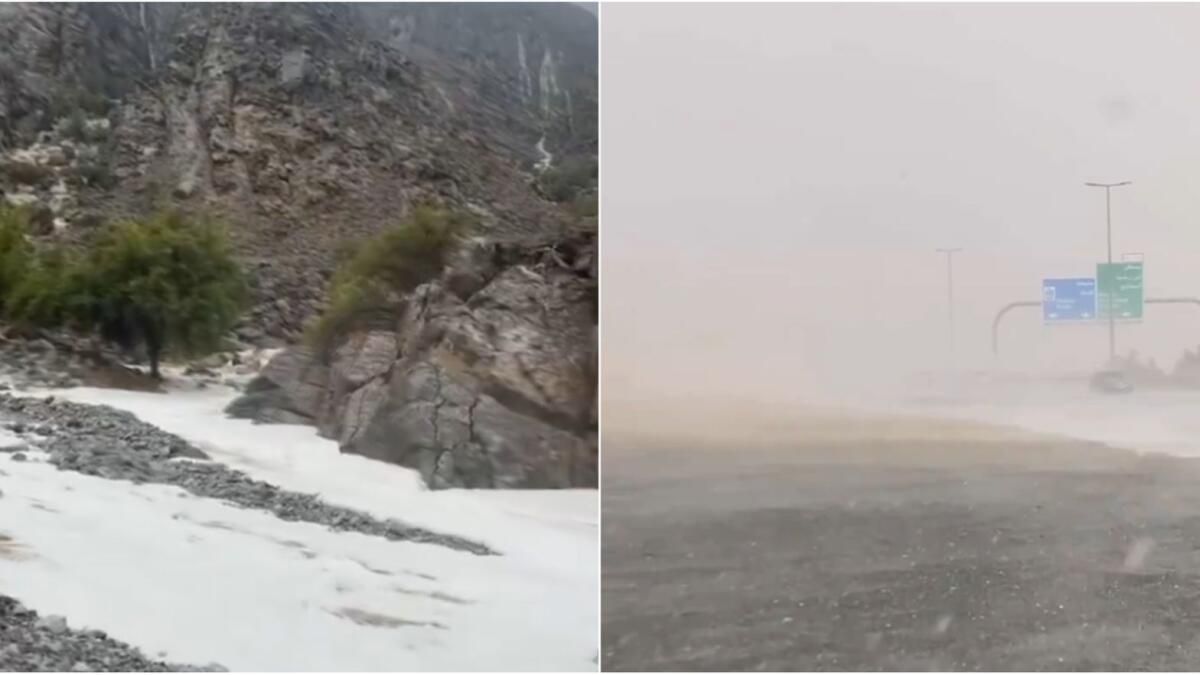 Bakın: Şiddetli Yağmur, Dolu, Wadis Akarken BAE'nin Bazı Bölgelerine Çarptı; Turuncu Alarm Verildi