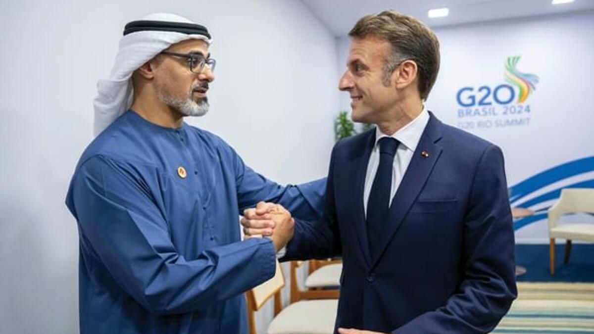Abu Dabi Veliaht Prensi G20 Zirvesinde Fransa Cumhurbaşkanı ile Görüştü