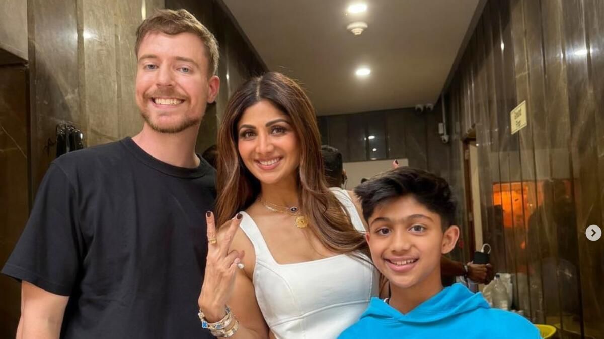 Shilpa Shetty, Mumbai'de Youtuber Mrbeast, Logan Paul ile Tanışıyor