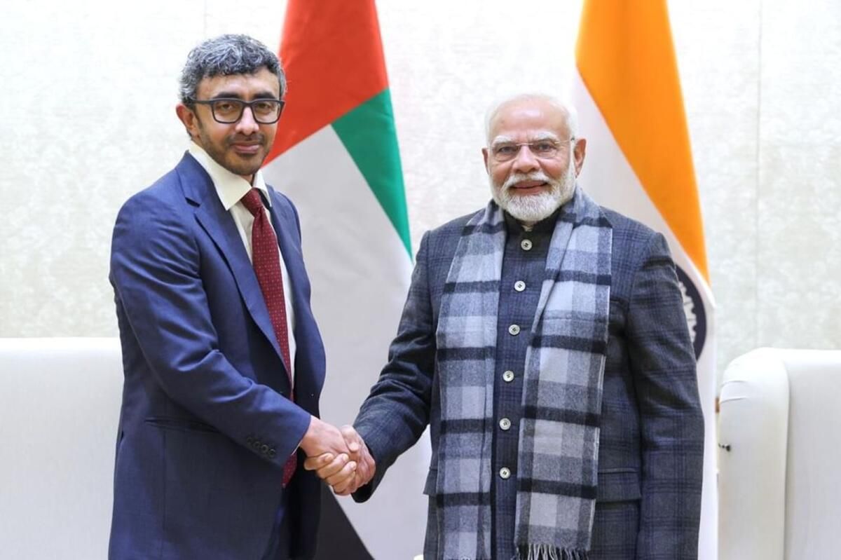 Hindistan Başbakanı Modi, BAE Başbakan Yardımcısı Şeyh Abdullah'ı Yeni Delhi'de Ağırladı