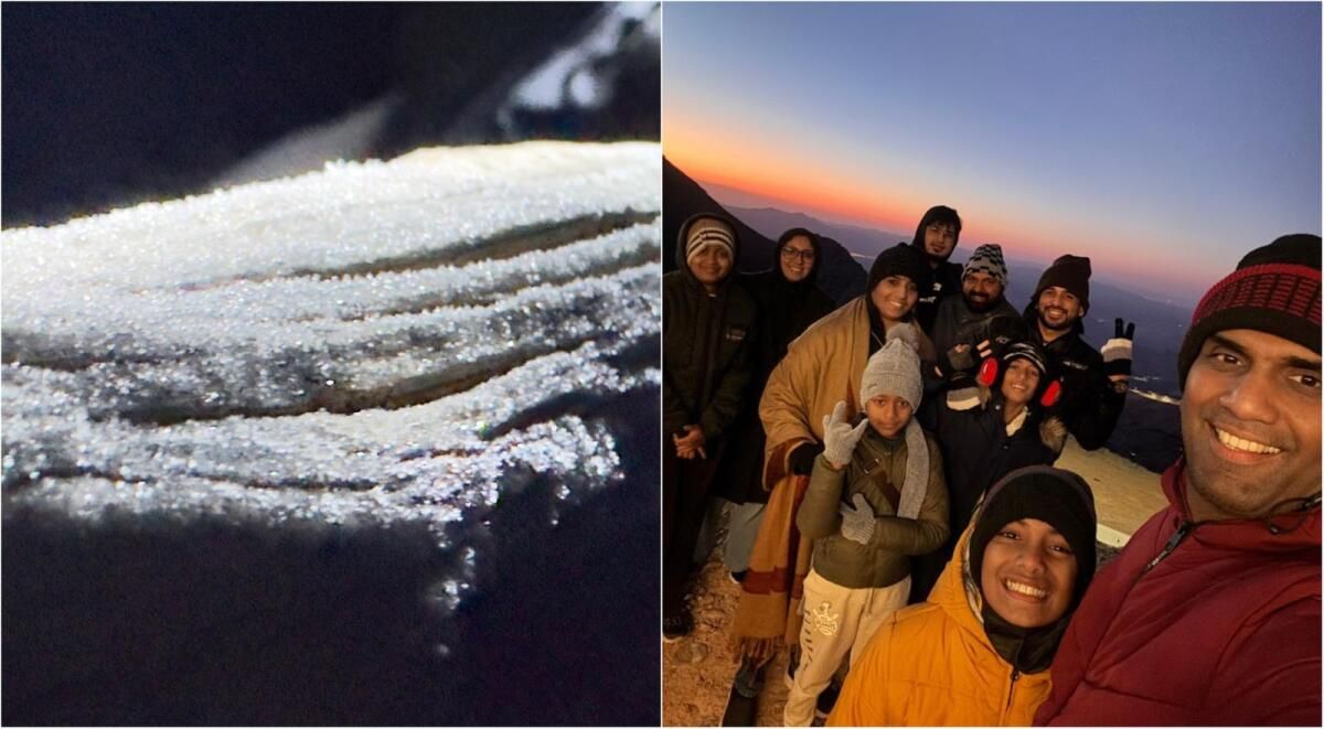 'Kar Gibi': BAE Sakinleri, 0 ° C'ye Yakın Sıcaklıklar nedeniyle Al Ain, Rak'ta Buz Peşinde Koşuyor