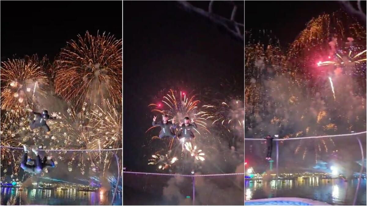 Abu Dhabi NYE Havai Fişekleri: 'Uçan' İkili, 'Başka Hiç Kimse Gibi' Manzaranın Tadını Çıkarıyor