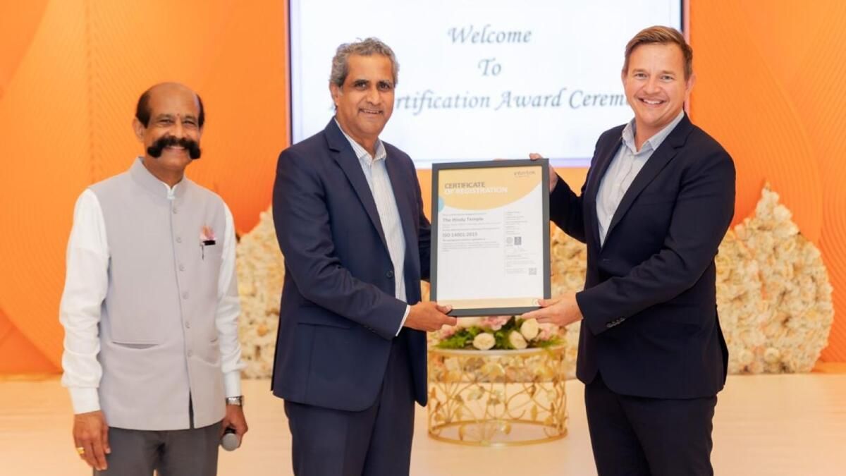 Hindu Tapınağı Dubai, Intertek'ten Prestijli Iso Sertifikaları Aldı