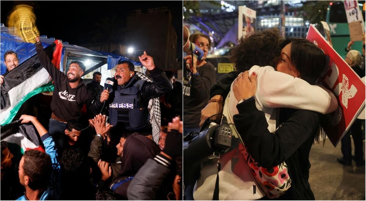 Fotoğraflar: Gazze'de Binlerce Kişi Ateşkes Anlaşmasını Kutluyor; İsrailliler Rehinelerin Serbest Bırakılmasını Protesto Ediyor