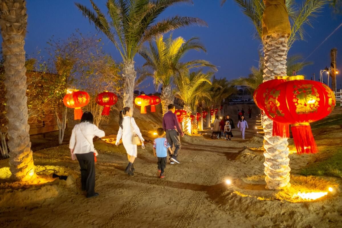 Bakın: Dubai'nin Çölü, Gölleri ilk Çin Festivali Kutlamasında 3.000 Fenerle Aydınlanıyor