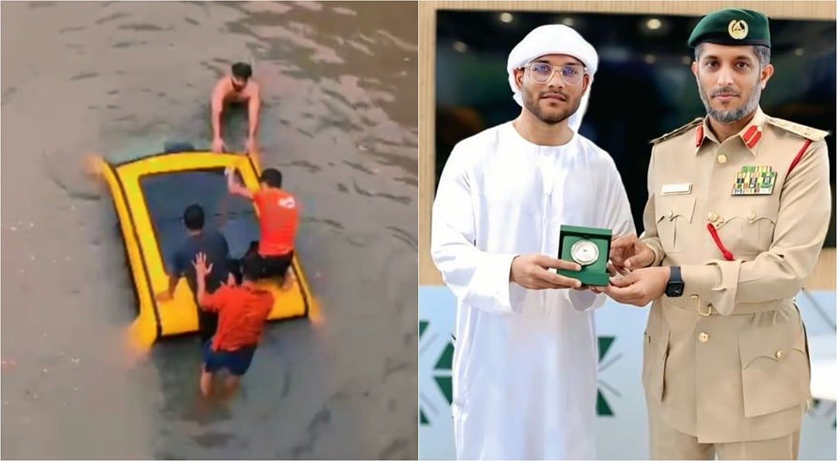 Dubai Polisi, Geçen Yıl Sel Sırasında 5'i Batan Suv'dan Kurtaran Gurbetçiyi Onurlandırdı