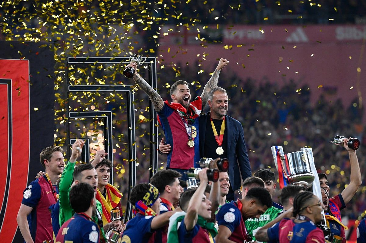 Kupa Şampiyonluğu için Real Madrid'i Yendikten Sonra Sevinçli Fiske Gözleri Barca ile Tiz