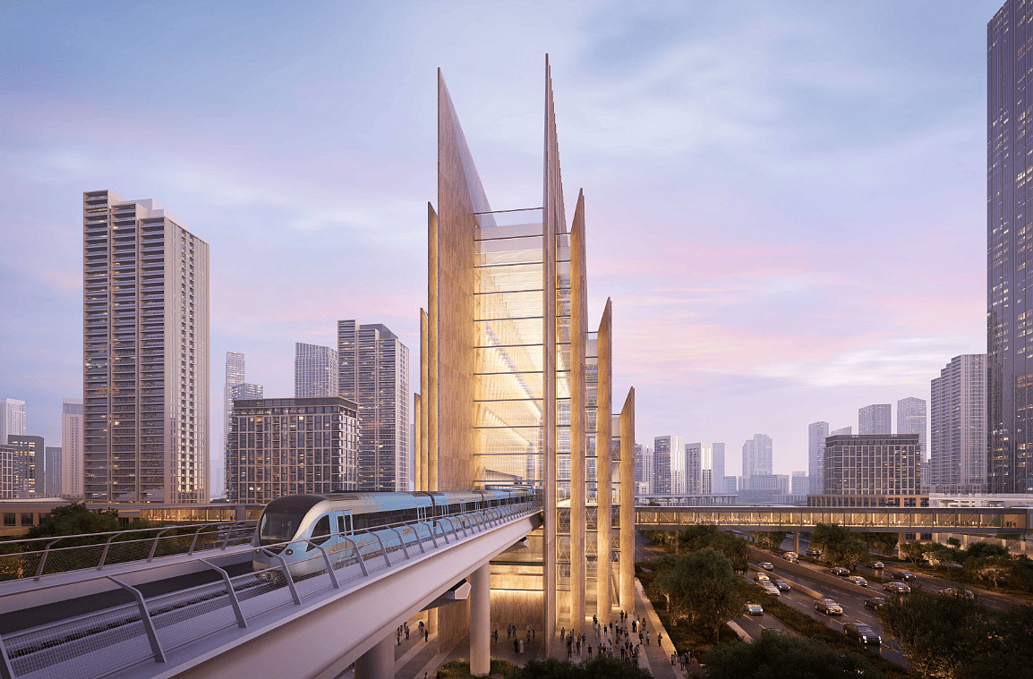 Dubai Metrosu Mavi Hattı: Burj Khalifa Architects'in Dünyanın En Yüksek İstasyonu Nasıl Görünecek