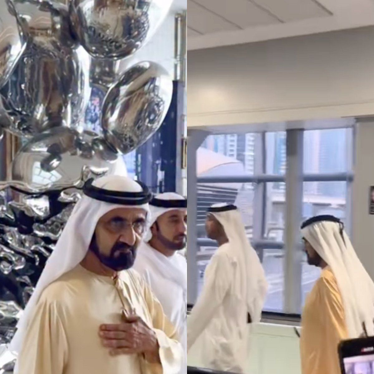 Şeyh Muhammed Dubai Metro istasyonunun içinde Yürür, Atlantis The Royal'de Misafirlerini Ağırlar