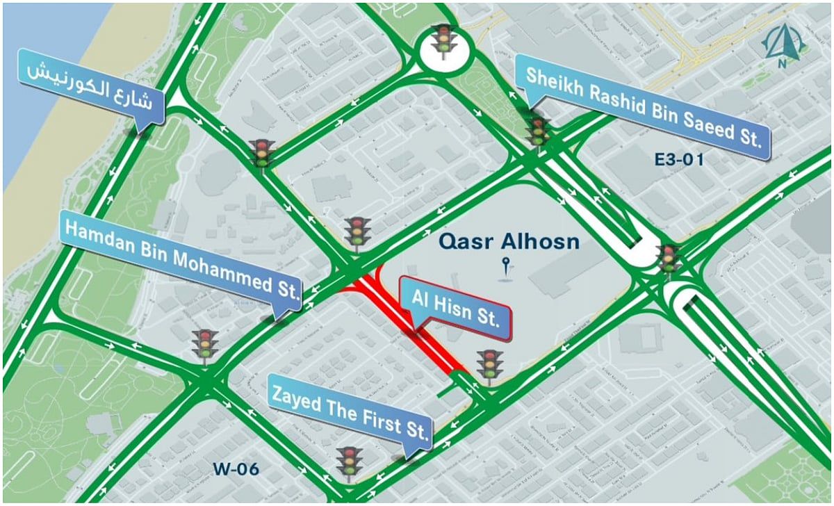 Abu Dabi: Al Hisn Caddesi'nin Bir Kısmı Kalıcı Olarak Kapatılacak