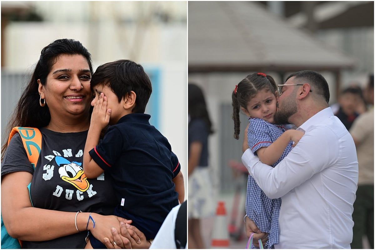 Okula Dönüş BAE: Ebeveynler İlk Gün Küçükleri Bıraktıkça İçten Vedalar
