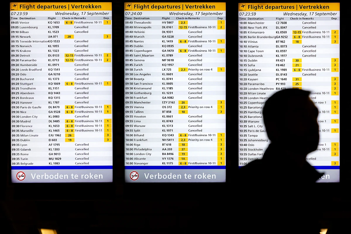 Amsterdam Uluslararası Havalimanı Fırtına Nedeniyle Onlarca Uçuşu İptal Etti