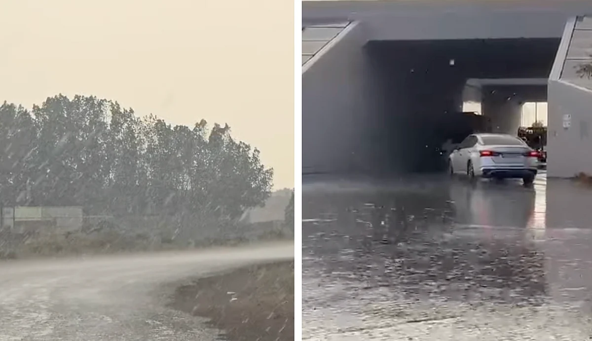 Bakın: Al Ain'de Yağmurlar Sele Neden Oluyor; Yetkililer Turuncu Alarm Veriyor