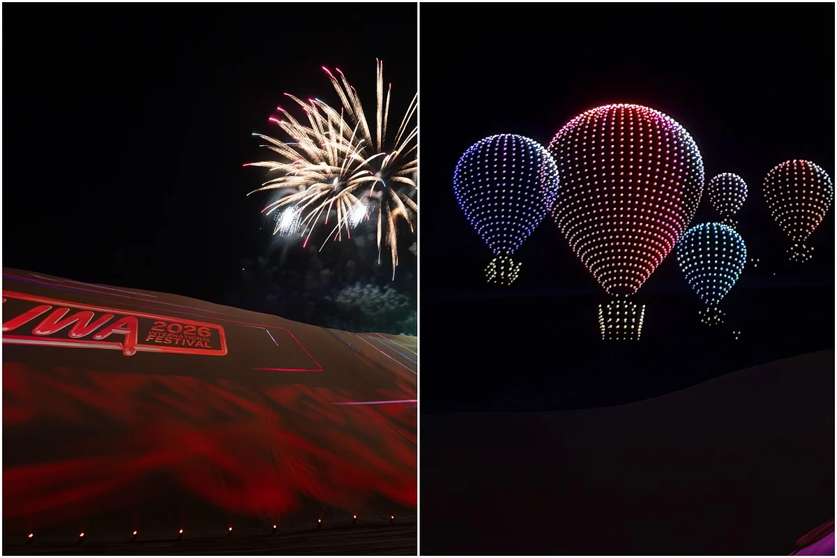 Drone Gösterileri, Çöl Kampı, Motor Sporları: BAE'nin Lıwa Festivali 300 Metrelik Kum Tepesini Aydınlatıyor
