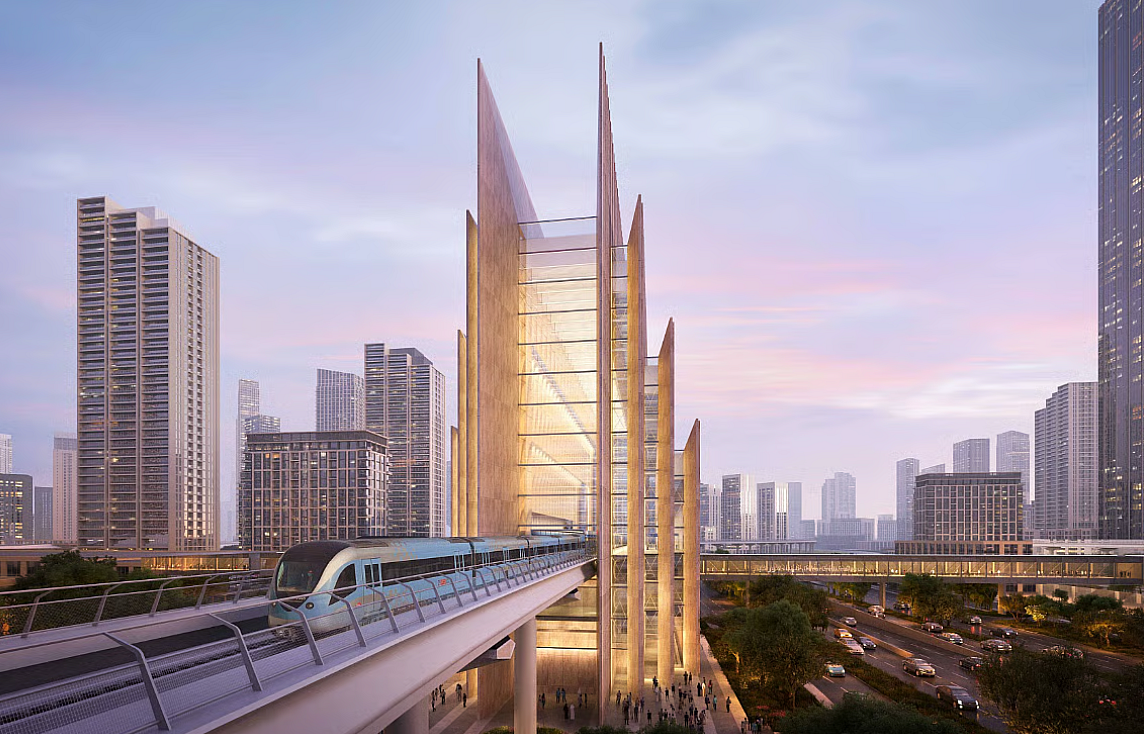 Dubai Metrosu Mavi Hat Güzergah Haritası; Yükseltilmiş, Metro istasyonu Sayısı Açıklandı