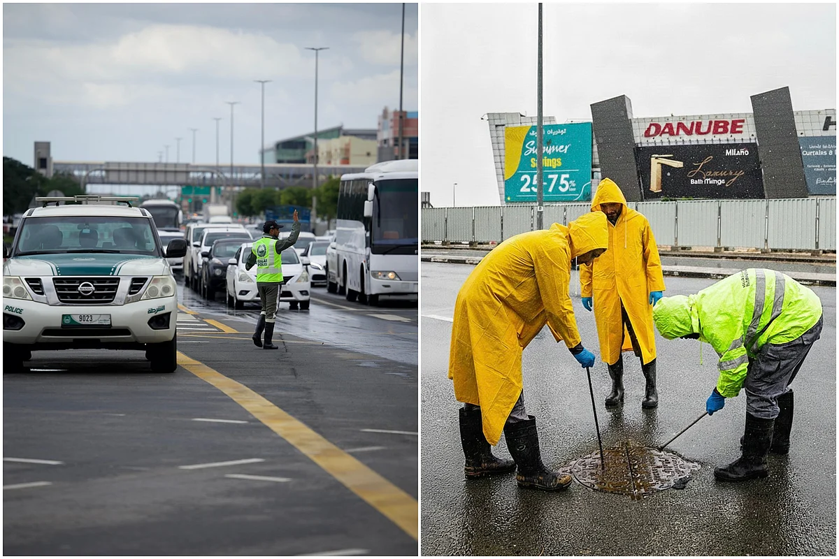 Dubai Polisi, Acil Durum Ekipleri Selleri Yönetiyor, Yoğun Yağışlar BAE'yi Vururken Trafik
